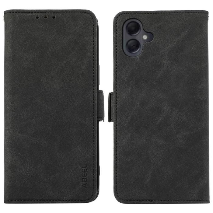 ABEEL - ABEEL Samsung Galaxy A06 4G Skal PU Läder Fodral Svart