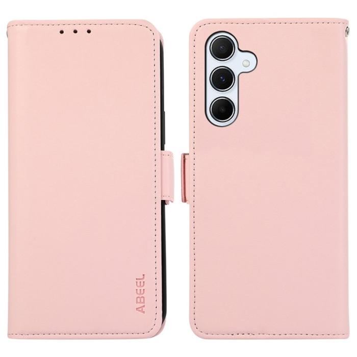 ABEEL - ABEEL Samsung Galaxy A14 4G/5G Läderfodral RFID Skydd Rosa