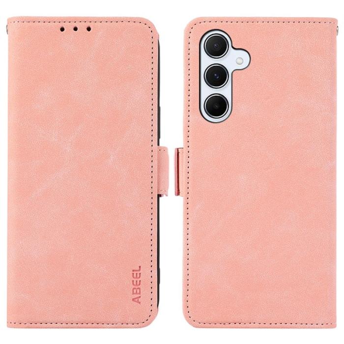 ABEEL - ABEEL Samsung Galaxy A15 5G Fodral PU Läder Flip Rosa