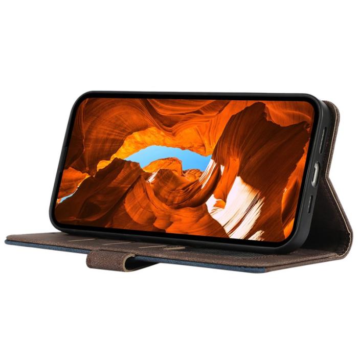 ABEEL - ABEEL Samsung Galaxy A15 5G Skal PU Läder RFID Blockering Brun