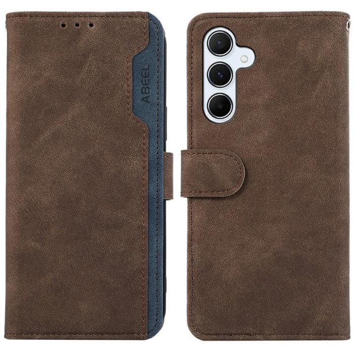 ABEEL - ABEEL Samsung Galaxy A26 5G Fodral Splicing Läder Brun