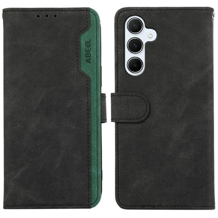 ABEEL - ABEEL Samsung Galaxy A26 5G Fodral Splicing Läder Svart