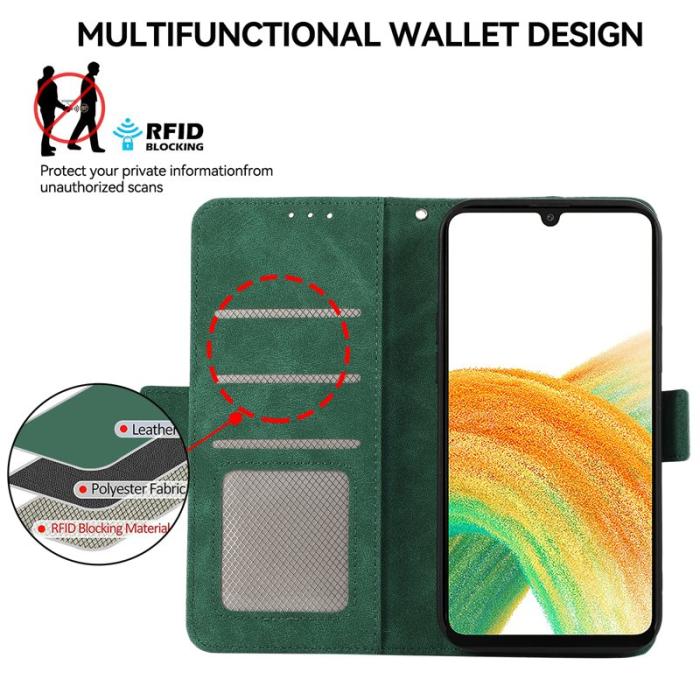 ABEEL - ABEEL Samsung Galaxy A33 5G Fodral PU Läder RFID Grön