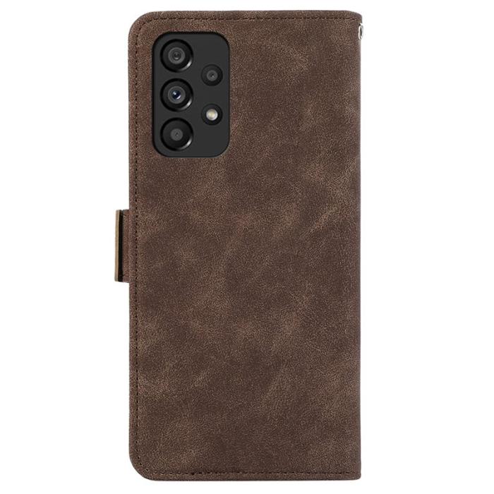 ABEEL - ABEEL Samsung Galaxy A33 5G Skal PU Läder RFID Brun