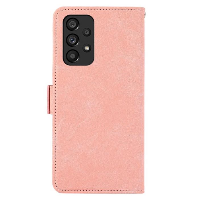 ABEEL - ABEEL Samsung Galaxy A33 5G Skal PU Läder RFID Skydd Rosa