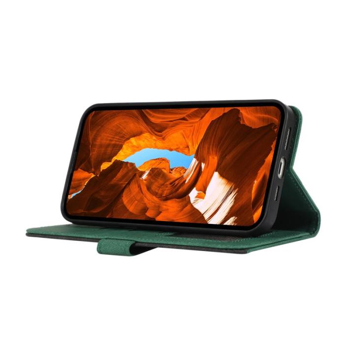 ABEEL - ABEEL Samsung Galaxy A34 5G Plånboksfodral Läder Grön