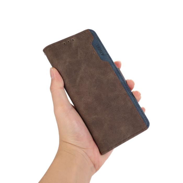 ABEEL - ABEEL Samsung Galaxy A34 5G Wallet Case Läderfodral Brun