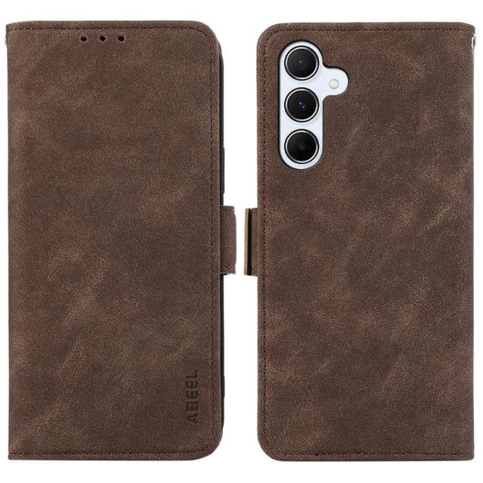ABEEL - ABEEL Samsung Galaxy A36 5G Fodral PU Läder Ställ Brown