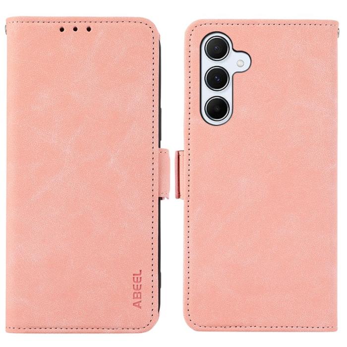 ABEEL - ABEEL Samsung Galaxy A36 5G Fodral PU Läder Ställ Pink