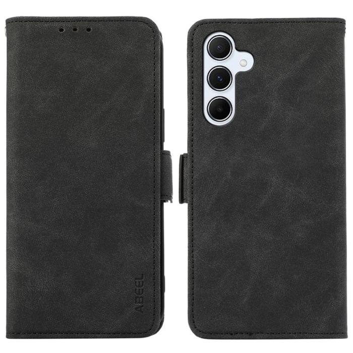 ABEEL - ABEEL Samsung Galaxy A36 5G Skal PU Läder Folio Ställ - Svart