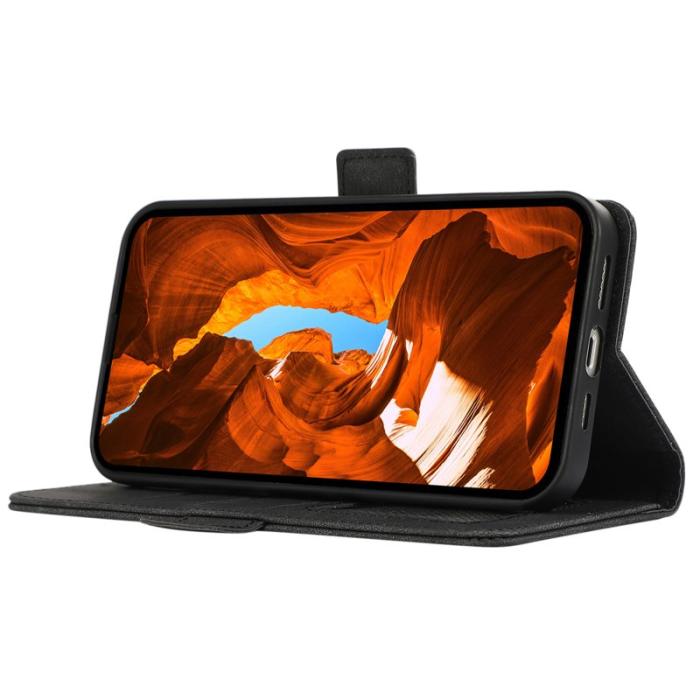 ABEEL - ABEEL Samsung Galaxy A36 5G Skal PU Läder Folio Ställ - Svart