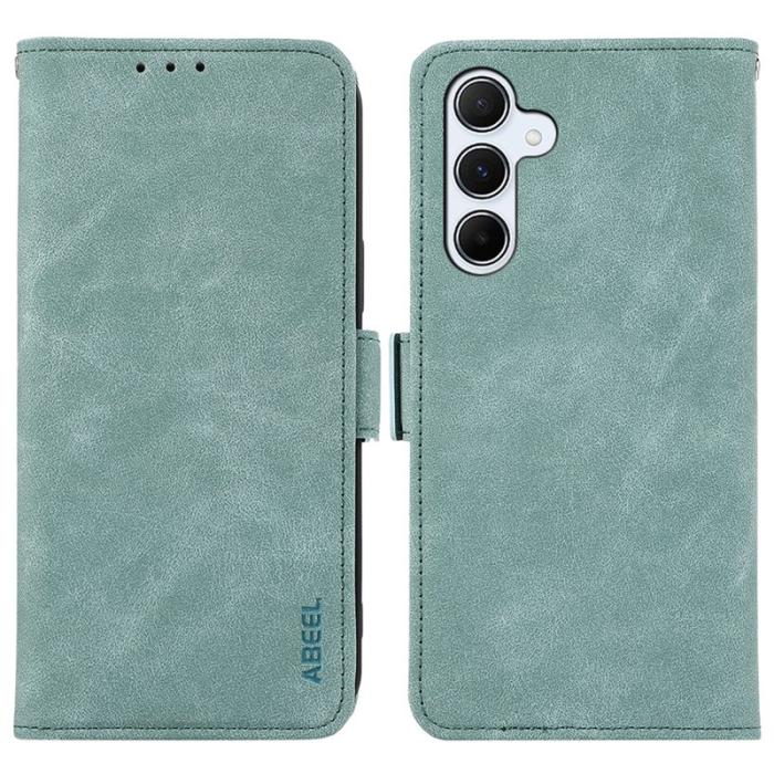 ABEEL - ABEEL Samsung Galaxy A55 5G Fodral Läder RFID Skydd Baby Blue