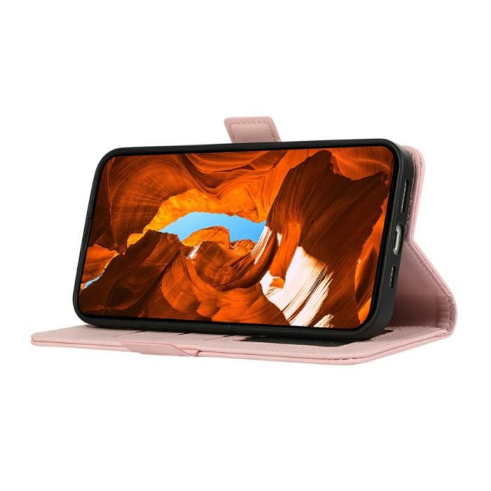 ABEEL - ABEEL Samsung Galaxy A56 5G Skal Läderfodral RFID Skydd Rosa