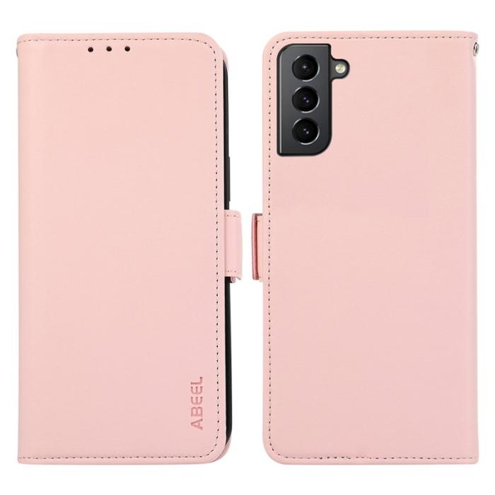 ABEEL - ABEEL Samsung Galaxy S21 5G/4G Skal RFID Kortfack - Rosa