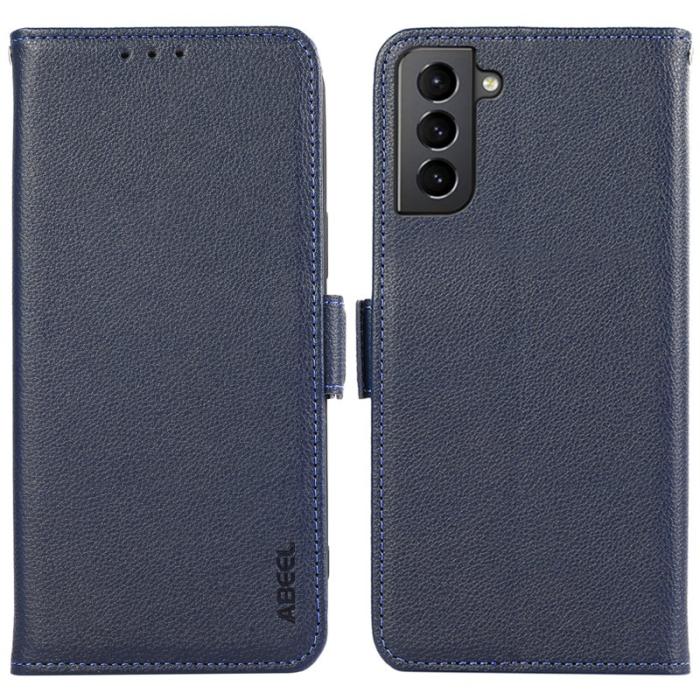 ABEEL - ABEEL Samsung Galaxy S21+ 5G Fodral RFID Blockering Läder Blå