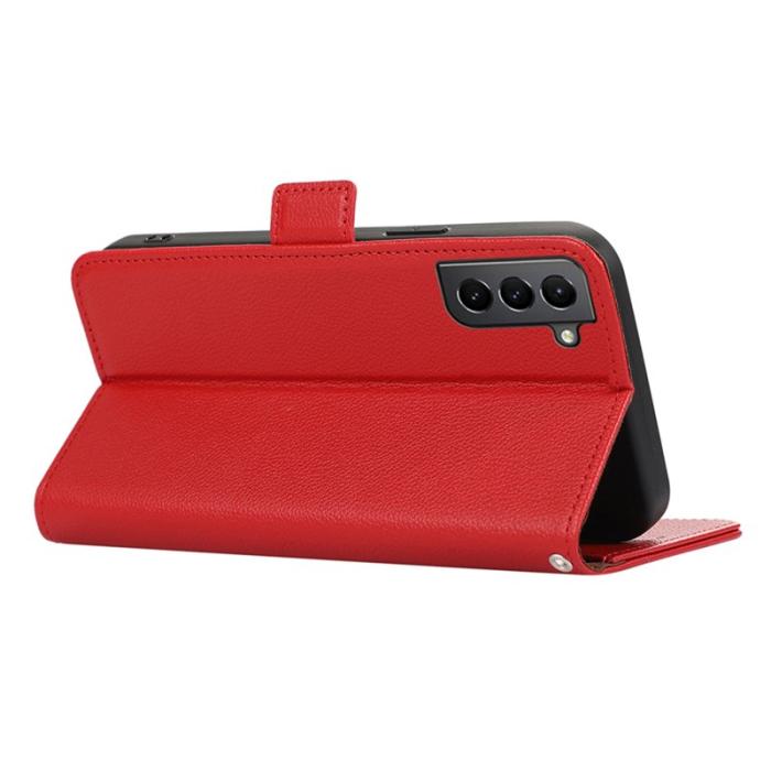 ABEEL - ABEEL Samsung Galaxy S21+ 5G Fodral RFID Blockering Läder Röd