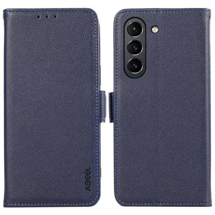 ABEEL - ABEEL Samsung Galaxy S21 FE 5G Skal PU Läder RFID Blå