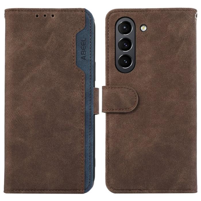 ABEEL - ABEEL Samsung Galaxy S21 FE 5G Skal RFID Blocker PU Läder Brun