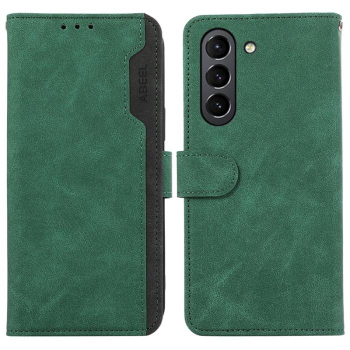 ABEEL - ABEEL Samsung Galaxy S21 FE 5G Skal RFID Blocker PU Läder Grön