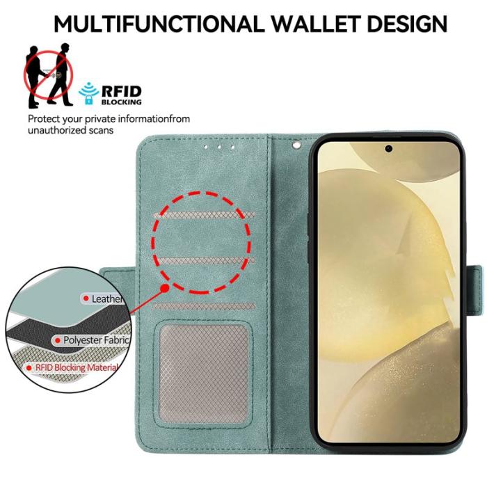 ABEEL - ABEEL Samsung Galaxy S21 Fodral Läder RFID Skydd - Baby Blue