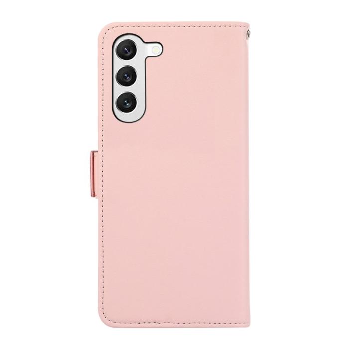 ABEEL - ABEEL Samsung Galaxy S22 5G Fodral TPU+PU Läder Ställ Pink