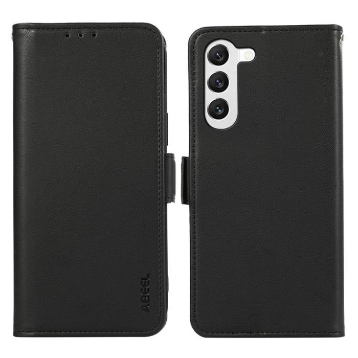 ABEEL - ABEEL Samsung Galaxy S22 5G Fodral TPU+PU Läder Ställ - Svart