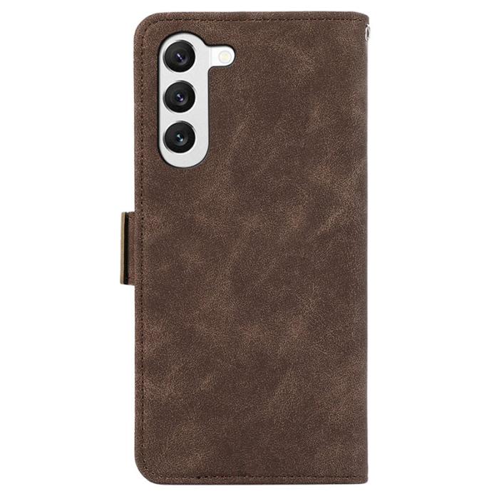 ABEEL - ABEEL Samsung Galaxy S22+ 5G Fodral Wallet Case PU Läder Brun