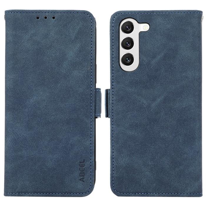 ABEEL - ABEEL Samsung Galaxy S22 5G Skal RFID Skydd Läder Plånbok Blå