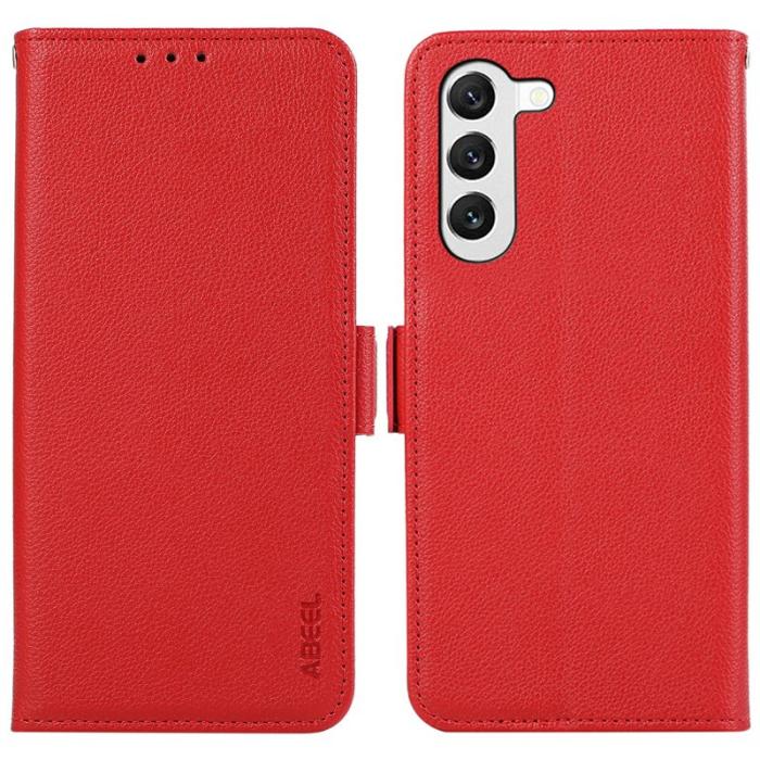 ABEEL - ABEEL Samsung Galaxy S22+ Fodral PU Läder RFID Röd