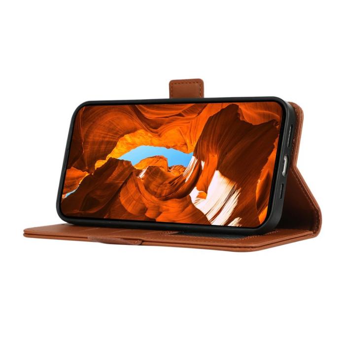 ABEEL - ABEEL Samsung Galaxy S22 Ultra 5G Fodral Läder RFID Skydd Brun