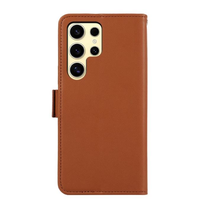 ABEEL - ABEEL Samsung Galaxy S22 Ultra 5G Fodral Läder RFID Skydd Brun