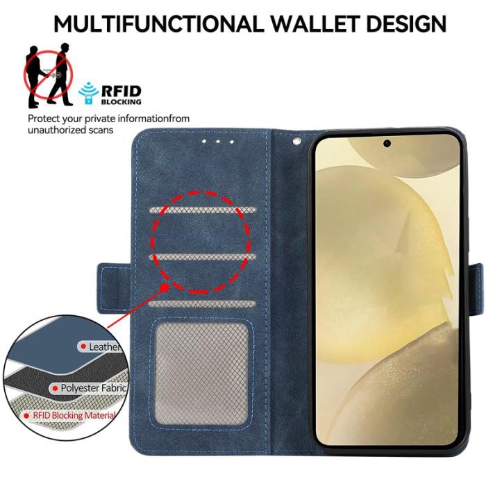 ABEEL - ABEEL Samsung Galaxy S22 Ultra 5G Fodral PU Läder Blå