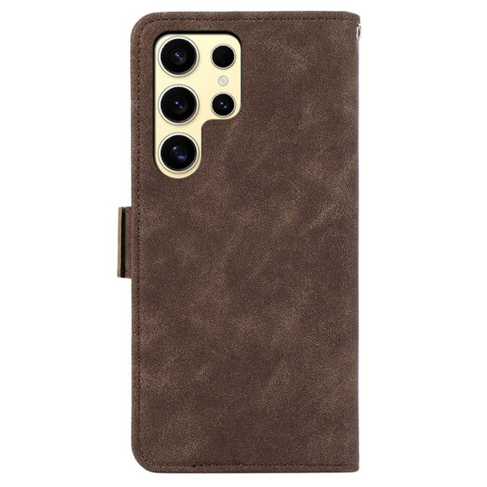 ABEEL - ABEEL Samsung Galaxy S22 Ultra 5G Skal PU Läder RFID Brown