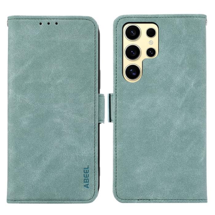 ABEEL - ABEEL Samsung Galaxy S22 Ultra Fodral PU Läder RFID Baby Blue