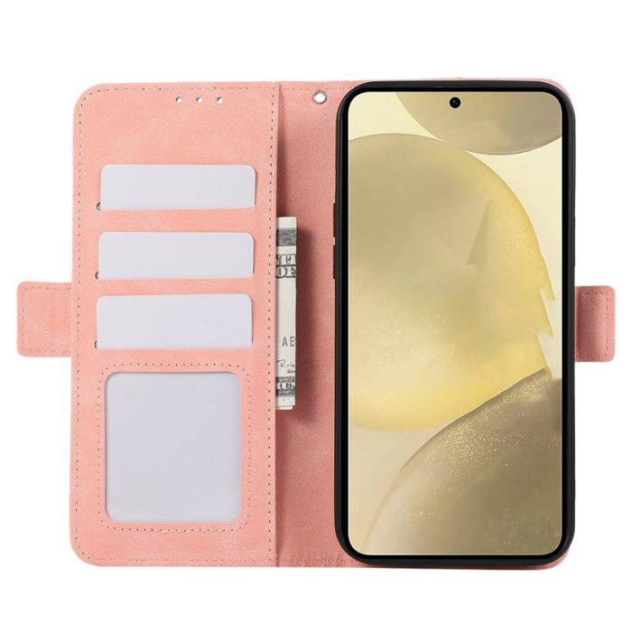 ABEEL - ABEEL Samsung Galaxy S22 Ultra Fodral PU Läder Skydd Pink