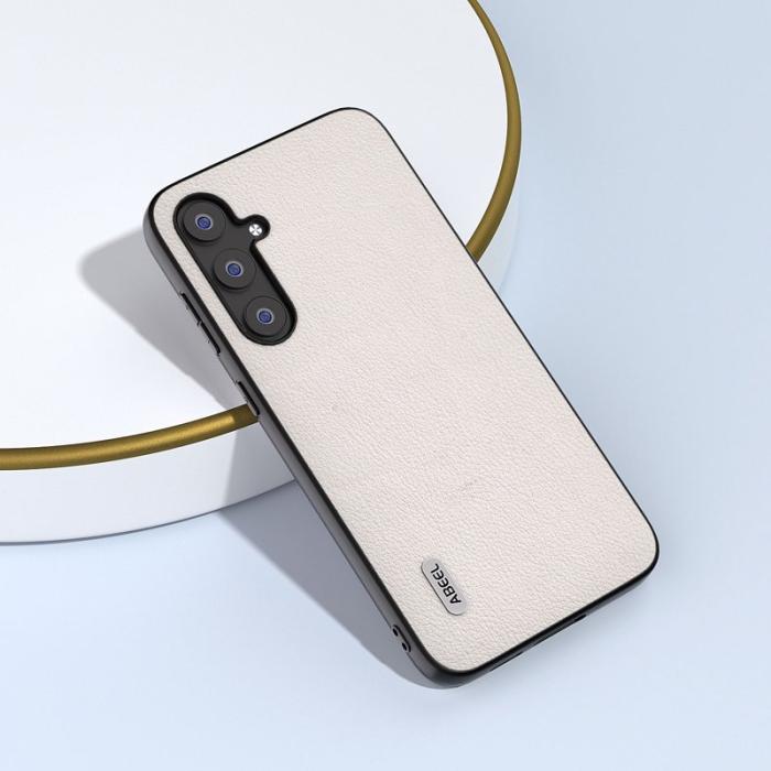 ABEEL - ABEEL Samsung Galaxy S23 FE Fodral i äkta läder - Grå