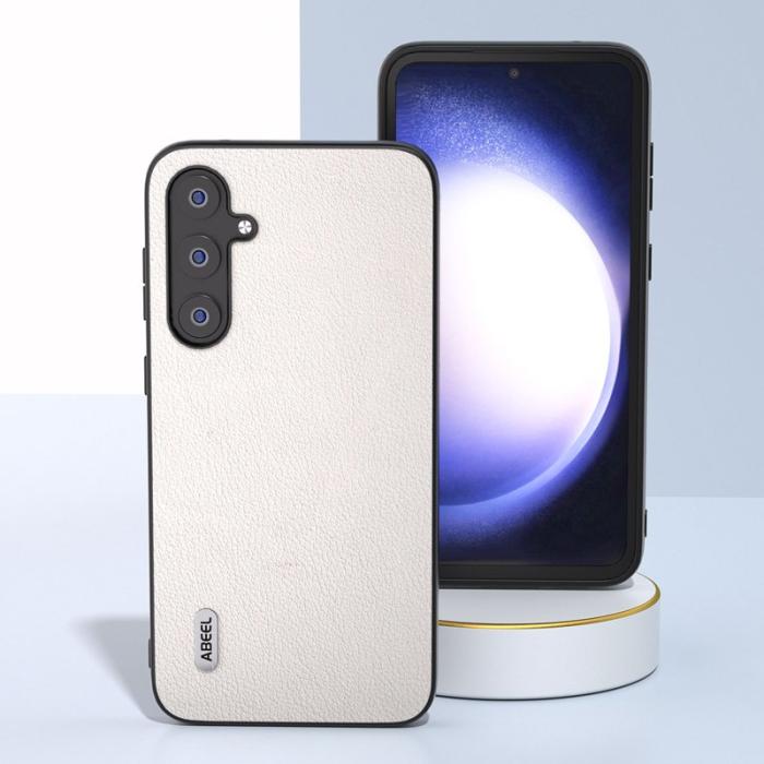 ABEEL - ABEEL Samsung Galaxy S23 FE Fodral i äkta läder - Grå