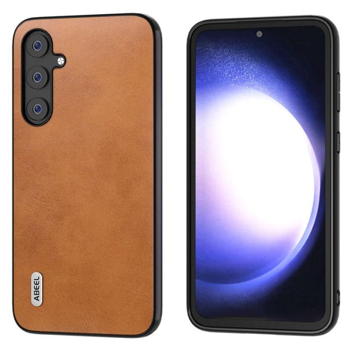 ABEEL - ABEEL Samsung Galaxy S23 FE Fodral i Läder - Brun