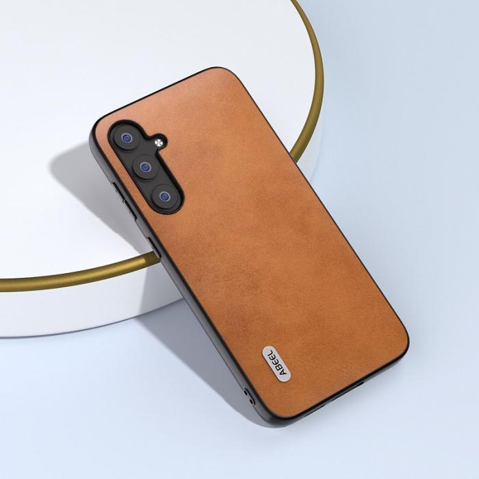 ABEEL - ABEEL Samsung Galaxy S23 FE Fodral i Läder - Brun