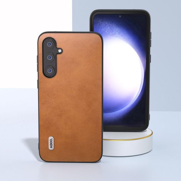 ABEEL - ABEEL Samsung Galaxy S23 FE Fodral i Läder - Brun