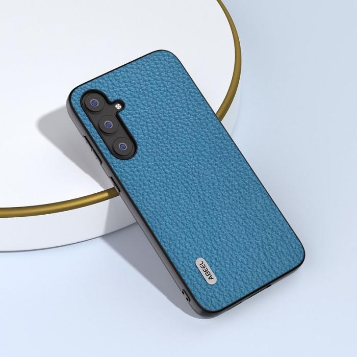 ABEEL - ABEEL Samsung Galaxy S23 FE Fodral Litchi Textur Blå