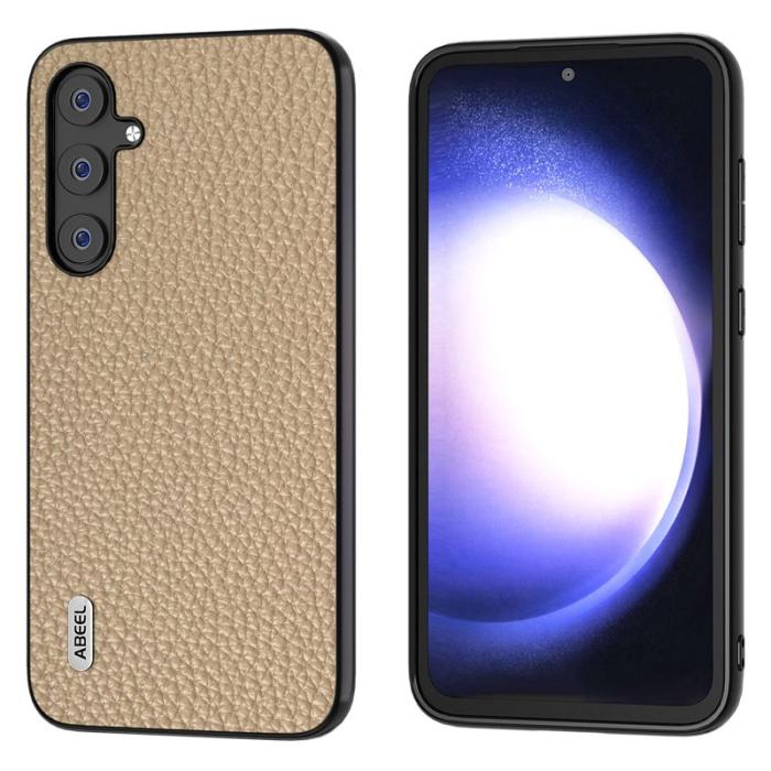 ABEEL - ABEEL Samsung Galaxy S23 FE Fodral Litchi Textur Khaki