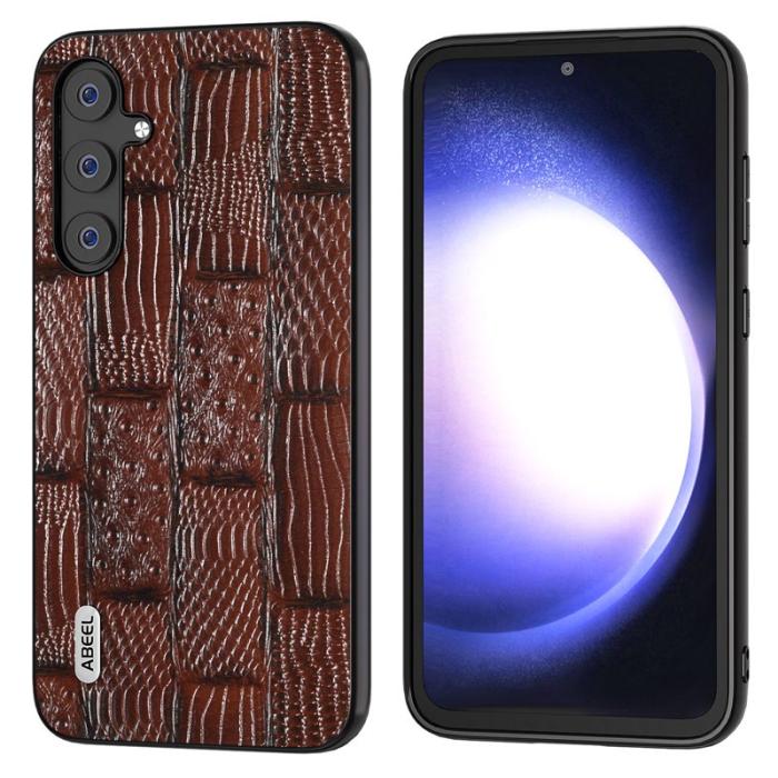 ABEEL - ABEEL Samsung Galaxy S23 FE Fodral Mahjong Textur Brun