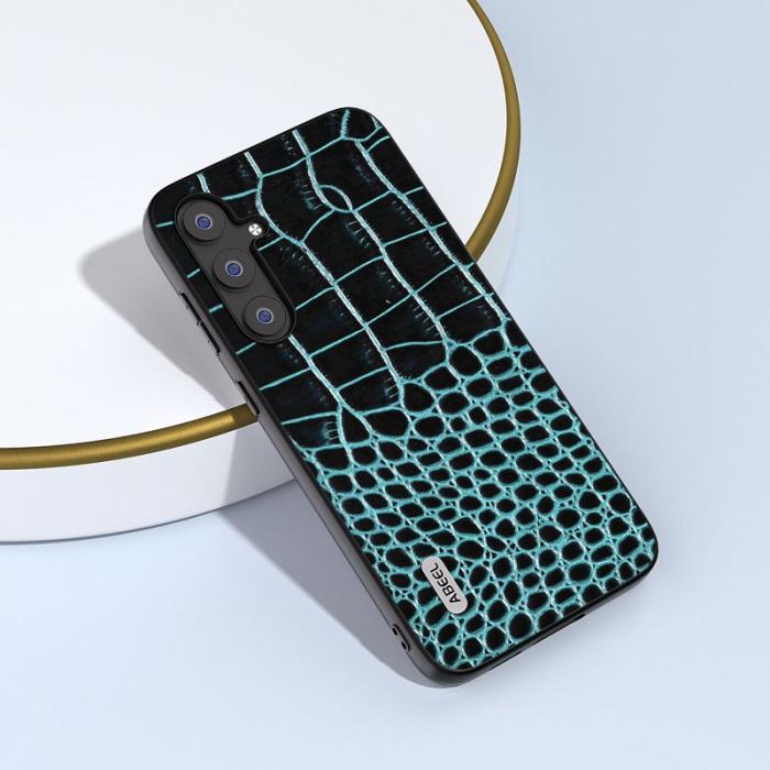 ABEEL - ABEEL Samsung Galaxy S23 FE Skal i äkta läder - Blå