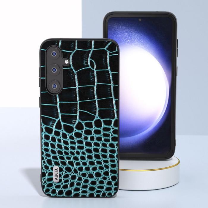 ABEEL - ABEEL Samsung Galaxy S23 FE Skal i äkta läder - Blå