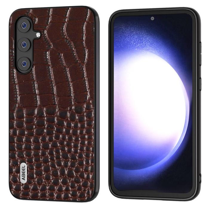 ABEEL - ABEEL Samsung Galaxy S23 FE Skal i äkta läder - Kaffe