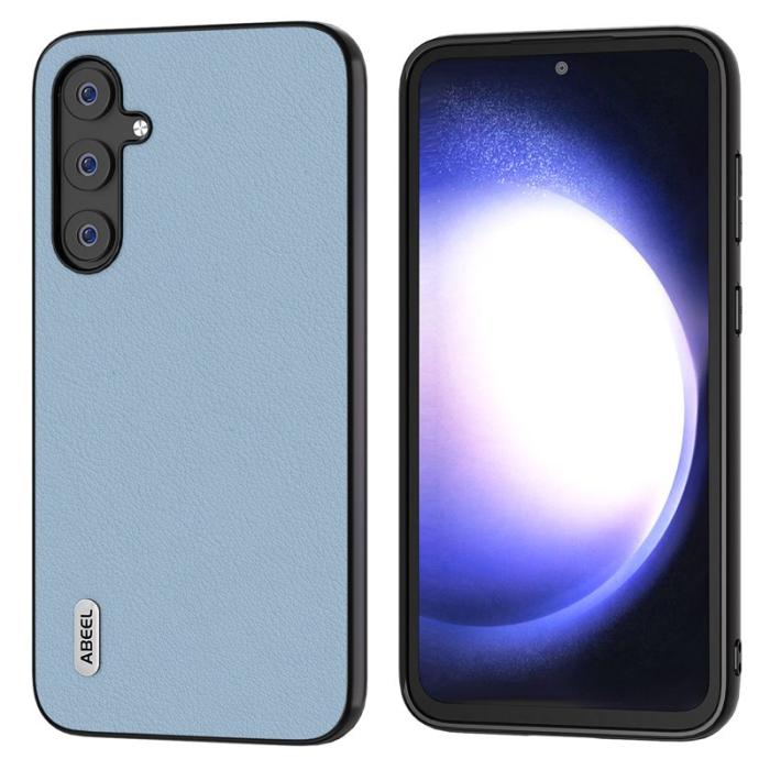 ABEEL - ABEEL Samsung Galaxy S23 FE Skal i äkta läder och TPU - Blå
