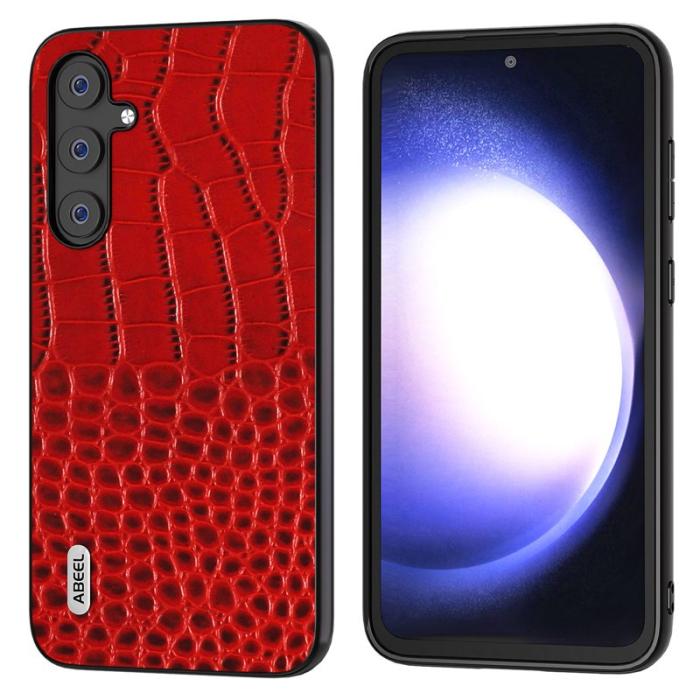 ABEEL - ABEEL Samsung Galaxy S23 FE Skal i äkta läder - Röd