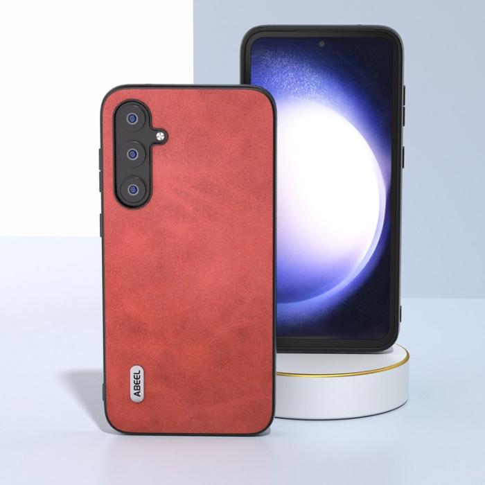 ABEEL - ABEEL Samsung Galaxy S23 FE Skal i Läder - Röd