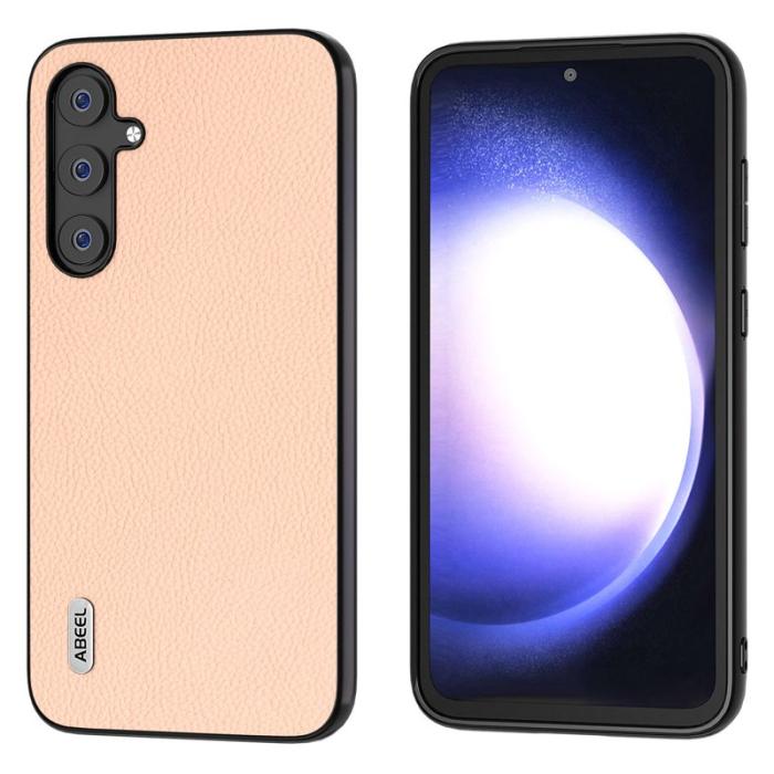 ABEEL - ABEEL Samsung Galaxy S23 FE Skal i Läder - Rosa
